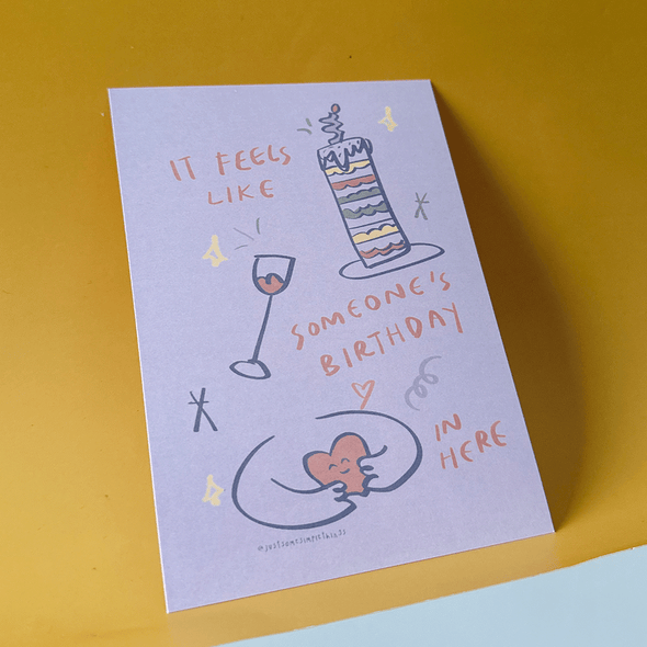 It feels like someone's birthday in here | Holographic Postcard