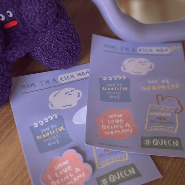 mom, I'm a rich man sticker sheet (A6)