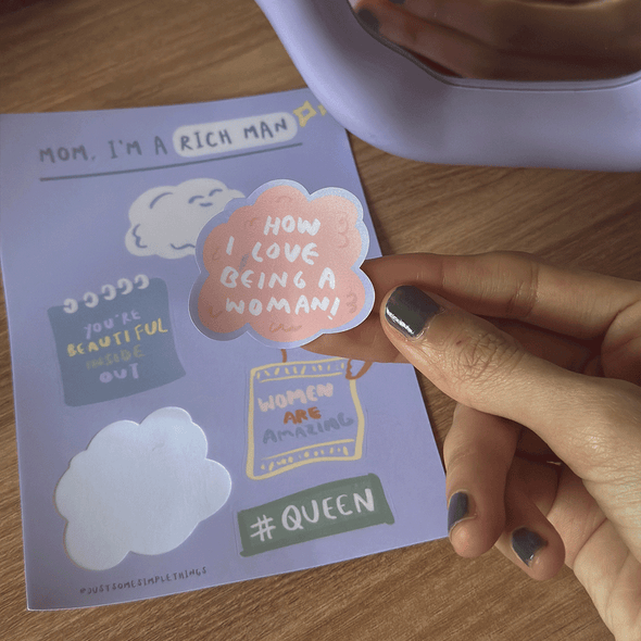 mom, I'm a rich man sticker sheet (A6)