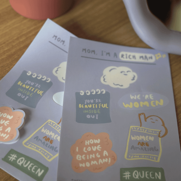 mom, I'm a rich man sticker sheet (A6)