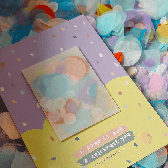 Pour it out confetti party | Postcard