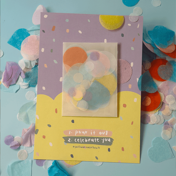 Pour it out confetti party | Postcard