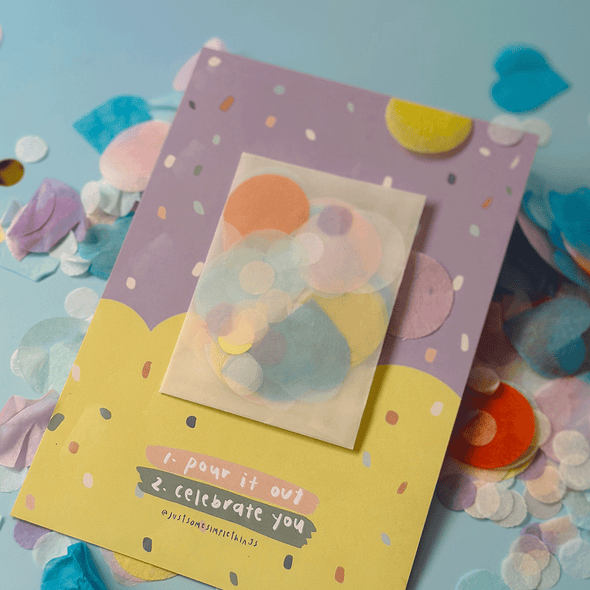 Pour it out confetti party | Postcard