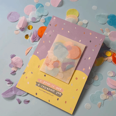 Pour it out confetti party | Postcard