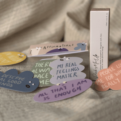 Affirmation Sticker pack + Pick Me Up Essential Oil Roll On