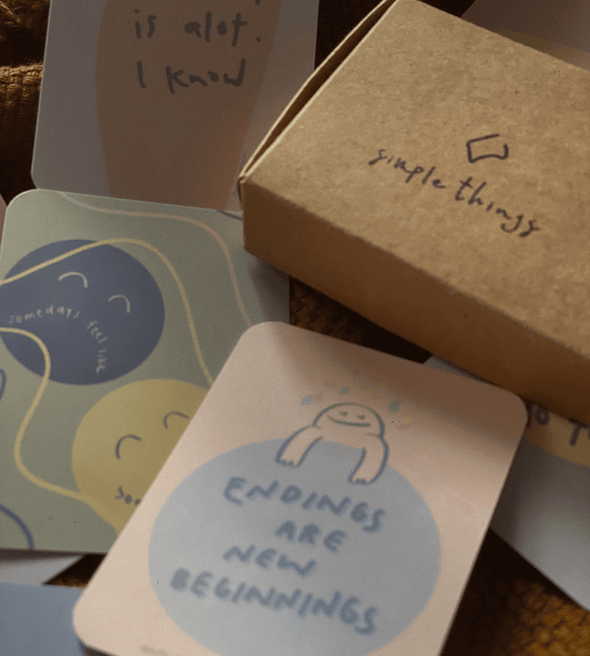 Endings are new beginnings - Mini Illustration Cards Set