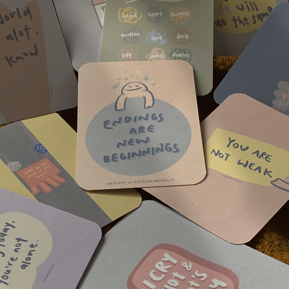 Endings are new beginnings - Mini Illustration Cards Set
