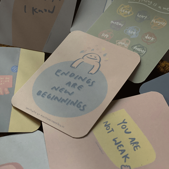 Endings are new beginnings - Mini Illustration Cards Set