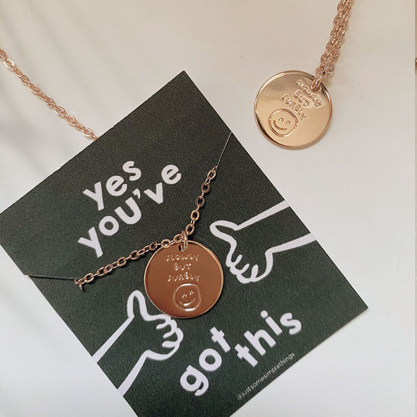 Surely but Slowly Mini Round Disk Necklace