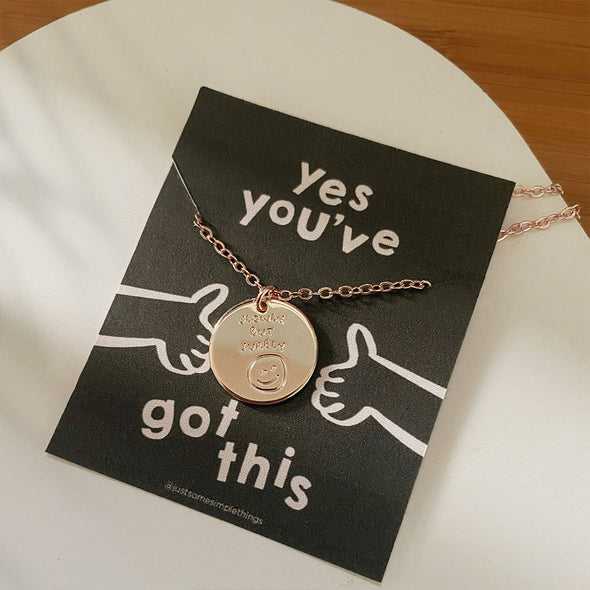 Surely but Slowly Mini Round Disk Necklace
