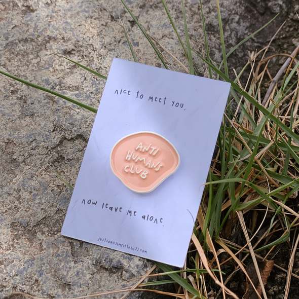 Anti Humans Club Magnetic Enamel Pin