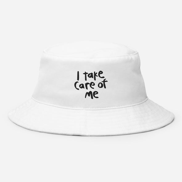I take care of me white Bucket Hat