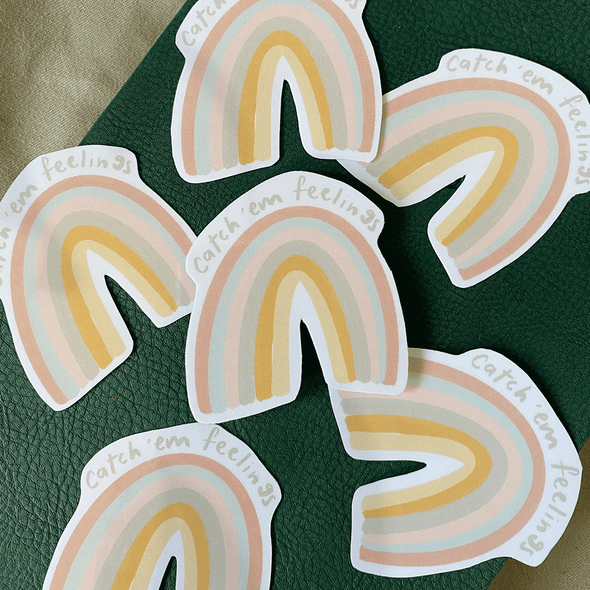 Catch 'em Feelings Rainbow Sticker