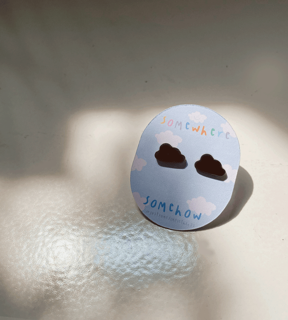 Somewhere Somehow Tiny Cloud Studs - Thewearablethings