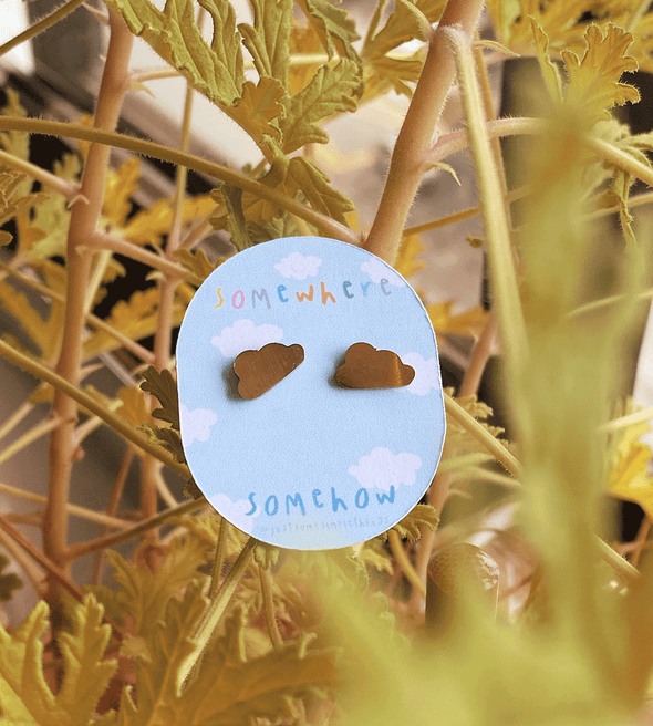 Somewhere Somehow Tiny Cloud Studs - Thewearablethings