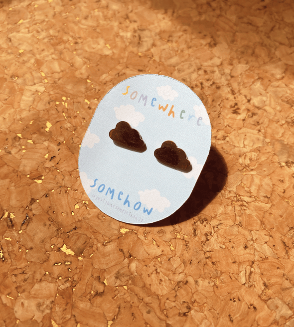 Somewhere Somehow Tiny Cloud Studs - Thewearablethings