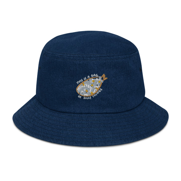 A bag of silly things Denim bucket hat