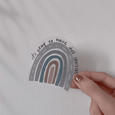 Dull Sparkles Rainbow Clear Sticker - Thewearablethings