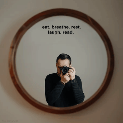 Eat. breathe. rest. laugh. read Decal