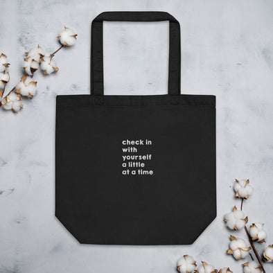 Check in Black Eco Tote Bag