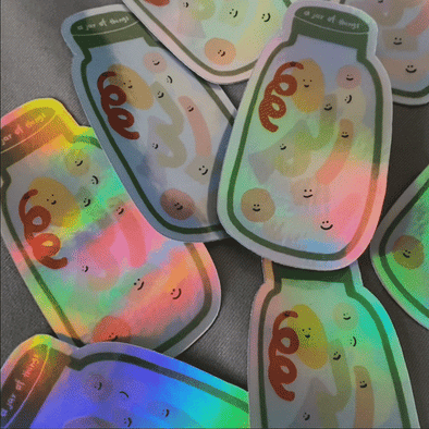 A Jar Of Things Holographic Sticker - Thewearablethings