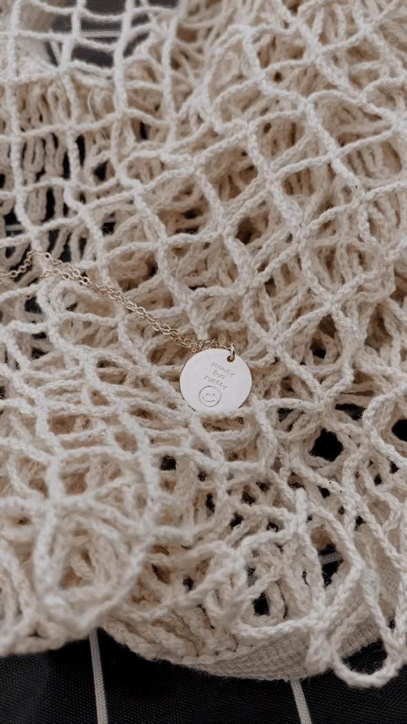 Slowly but Surely Mini Round Disk Necklace - Justsomesimplethings