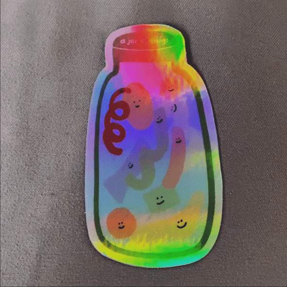 A Jar Of Things Holographic Sticker - Thewearablethings