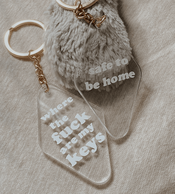 Safe to be home Clear Keytag