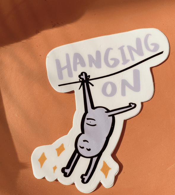 Hanging on sticker