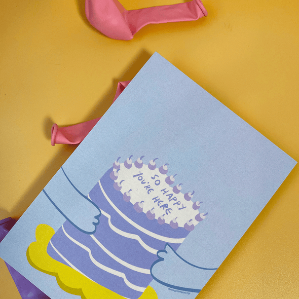 So happy you're here | Postcard
