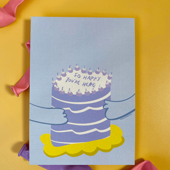 So happy you're here | Postcard