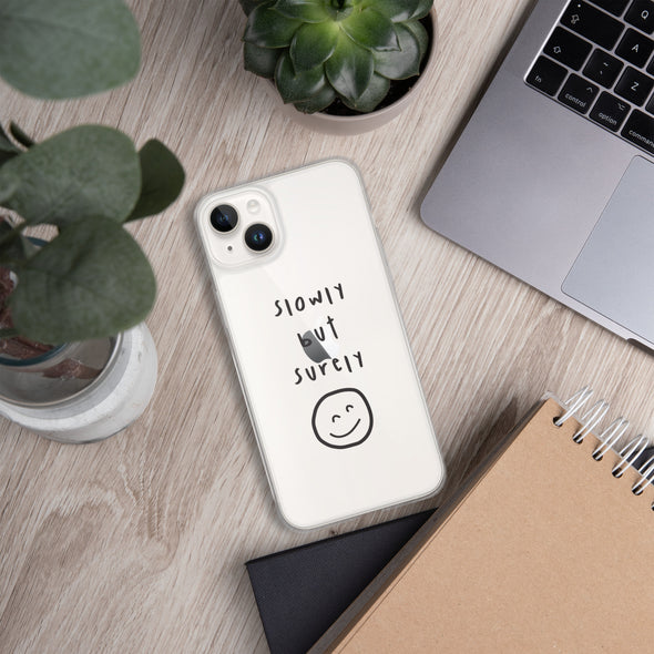 Slowly but surely Transparent iPhone Case - Justsomesimplethings