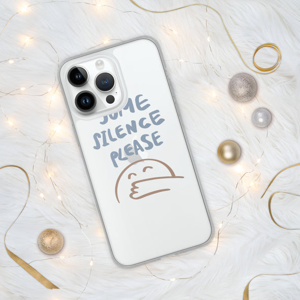 Some silence please Transparent iPhone Case - Justsomesimplethings