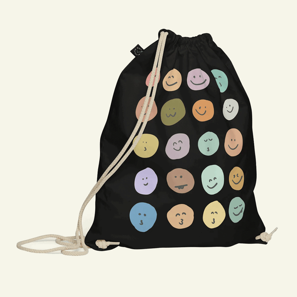 Overloaded Smiles Organic cotton drawstring bag