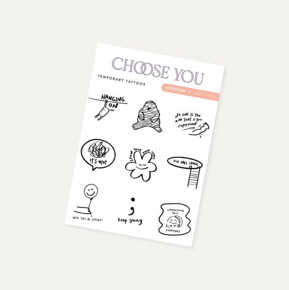 Nodspark x Simple Things - Choose You Temporary Tattoos