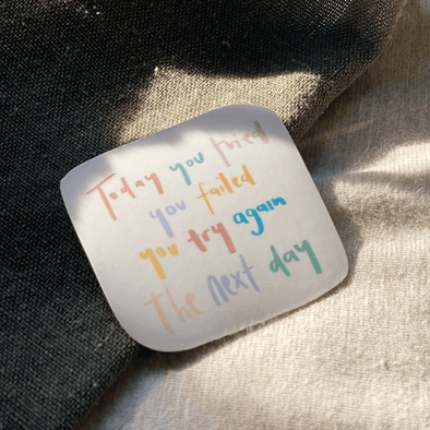 Try Again Sticker - Justsomesimplethings