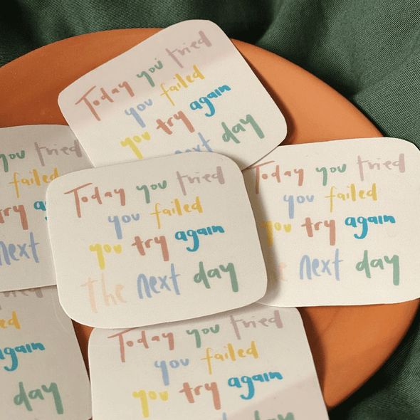 Try Again Sticker - Justsomesimplethings